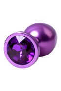 Purple anal plug TOYFA Metal,with a amethyst colored gem Metal by TOYFA Purple anal plug TOYFA Metal,with a amethyst colored gem Metal by TOYFA