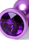 Purple anal plug TOYFA Metal,with a amethyst colored gem Metal by TOYFA Purple anal plug TOYFA Metal,with a amethyst colored gem Metal by TOYFA