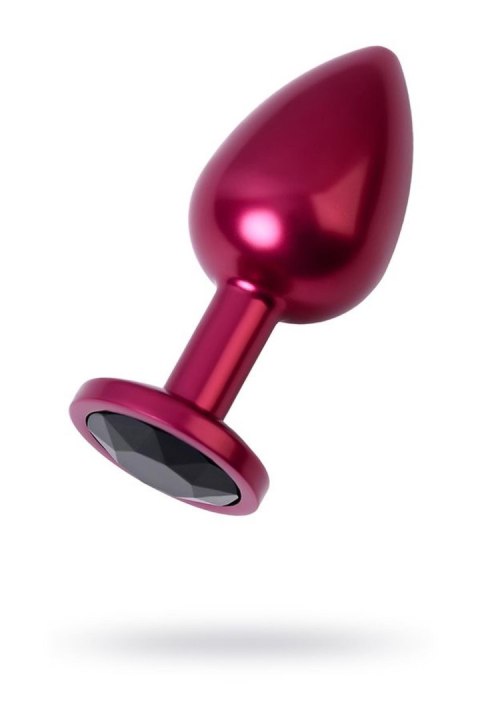 Red anal plug TOYFA Metal with black gem Metal by TOYFA Red anal plug TOYFA Metal with black gem Metal by TOYFA