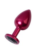 Red anal plug TOYFA Metal with black gem Metal by TOYFA Red anal plug TOYFA Metal with black gem Metal by TOYFA