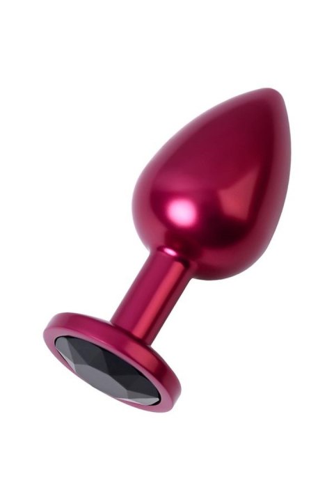 Red anal plug TOYFA Metal with black gem Metal by TOYFA Red anal plug TOYFA Metal with black gem Metal by TOYFA
