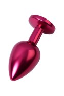 Red anal plug TOYFA Metal with black gem Metal by TOYFA Red anal plug TOYFA Metal with black gem Metal by TOYFA
