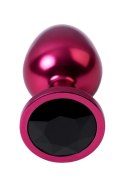 Red anal plug TOYFA Metal with black gem Metal by TOYFA Red anal plug TOYFA Metal with black gem Metal by TOYFA