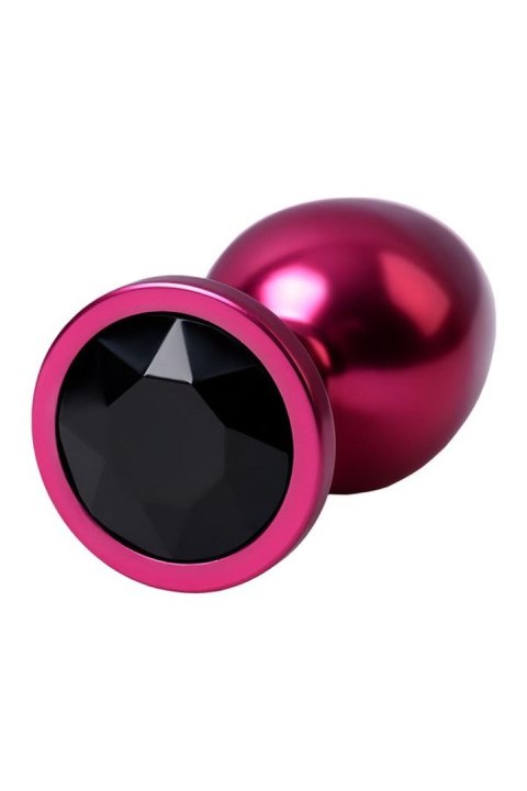 Red anal plug TOYFA Metal with black gem Metal by TOYFA Red anal plug TOYFA Metal with black gem Metal by TOYFA