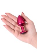 Red anal plug TOYFA Metal with black gem Metal by TOYFA Red anal plug TOYFA Metal with black gem Metal by TOYFA