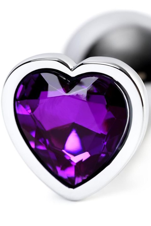 Silver anal plug with purple gem heart-shaped Metal by TOYFA Silver anal plug with purple gem heart-shaped Metal by TOYFA