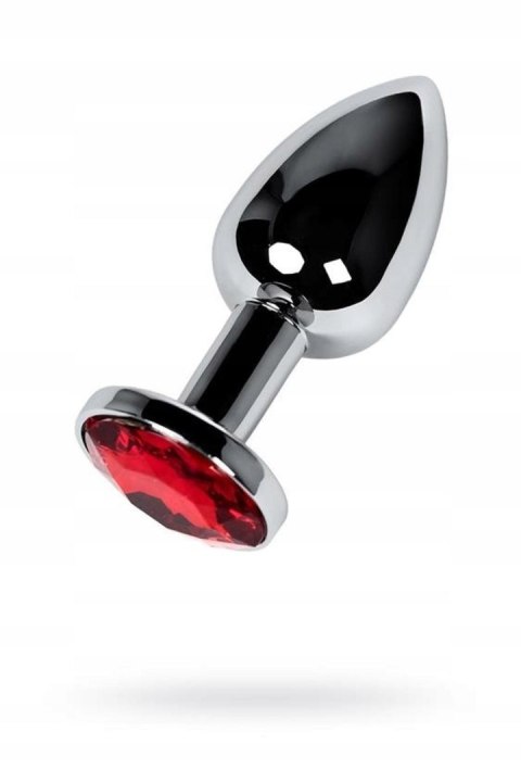 Silver anal plug with red gem Metal by TOYFA Silver anal plug with red gem Metal by TOYFA