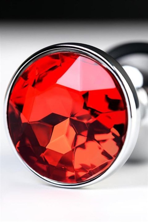 Silver anal plug with red gem Metal by TOYFA Silver anal plug with red gem Metal by TOYFA