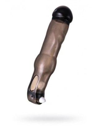 XToyFa XLover, Penis Sleeve, for increase in size with vibration, TPE, transparent black, 19.4 cm XLover by TOYFA