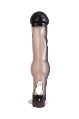 XToyFa XLover, Penis Sleeve, for increase in size with vibration, TPE, transparent black, 19.4 cm XLover by TOYFA
