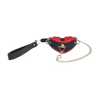 Milan Collection - Collar with Leash - Black/Red SHOTS