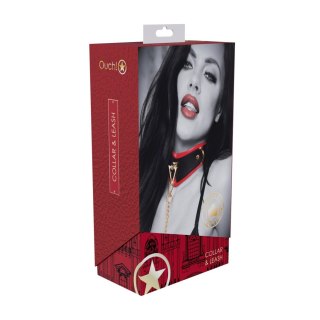 Milan Collection - Collar with Leash - Black/Red SHOTS