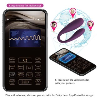 PRETTY LOVE - August, Mobile APP Long-distance Control 12 vibration functions, ABS Silicone, USB rechargeable Pretty Love