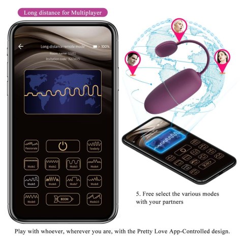 PRETTY LOVE - Nymph, 12 vibration functions Mobile APP Long-distance Control, ABS, 1 AAA battery Pretty Love PRETTY LOVE - Nymph, 12 vibration functions Mobile APP Long-distance Control, ABS, 1 AAA battery Pretty Love