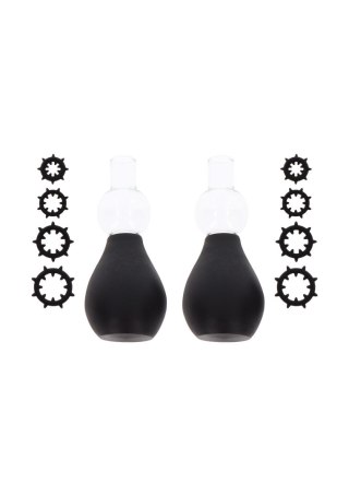 Nipple Enlargers with 8 Rings Black SCALA