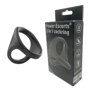 Power Escorts - BR185 - 3 In 1 Cockring - Super Flexible - Colour box POWER ESCORTS
