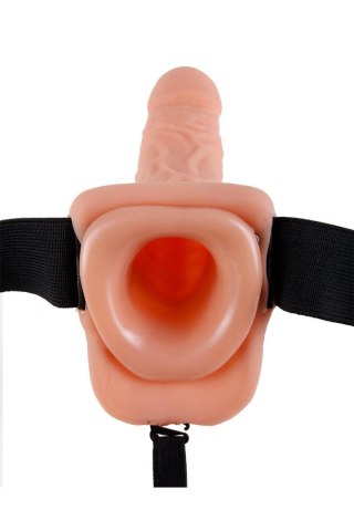 FETISH FANTASY SERIES 9 INCH HOLLOW STRAP-ON WITH BALLS LIGHT TONGA