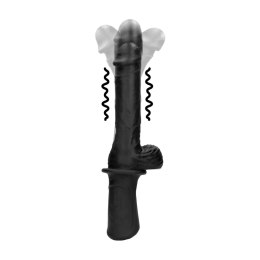 Hand Held Liquid Silicone Vibrating and Thrusting Sex Machine - Black SHOTS