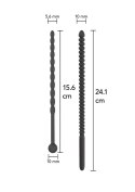 Ribbed Penis Dilator Set 2 pcs Black Ribbed Penis Dilator Set 2 pcs Black