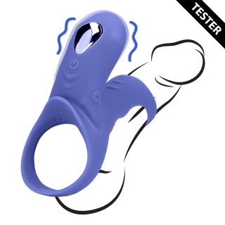Vibrating Cockring with Clit Stimulation - Tamiya Blue SHOTS