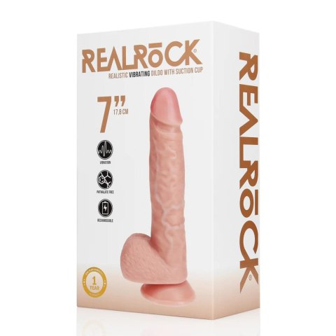 Vibrating Regular Straight Cock with Balls - 7" / 18 cm - Flesh SHOTS Vibrating Regular Straight Cock with Balls - 7" / 18 cm - Flesh SHOTS