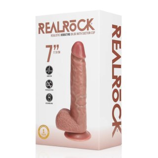 Vibrating Regular Straight Cock with Balls - 7" / 18 cm - Tan SHOTS