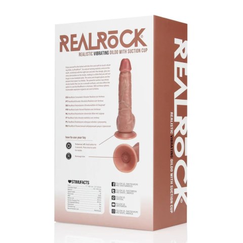 Vibrating Regular Straight Cock with Balls - 7" / 18 cm - Tan SHOTS Vibrating Regular Straight Cock with Balls - 7" / 18 cm - Tan SHOTS