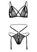 2PC Peek-a-Boo Bra and Panty Black SCALA 2PC Peek-a-Boo Bra and Panty Black SCALA