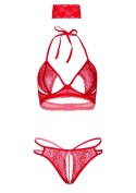 3PC Bra, Panty and Blindfold Red SCALA 3PC Bra, Panty and Blindfold Red SCALA