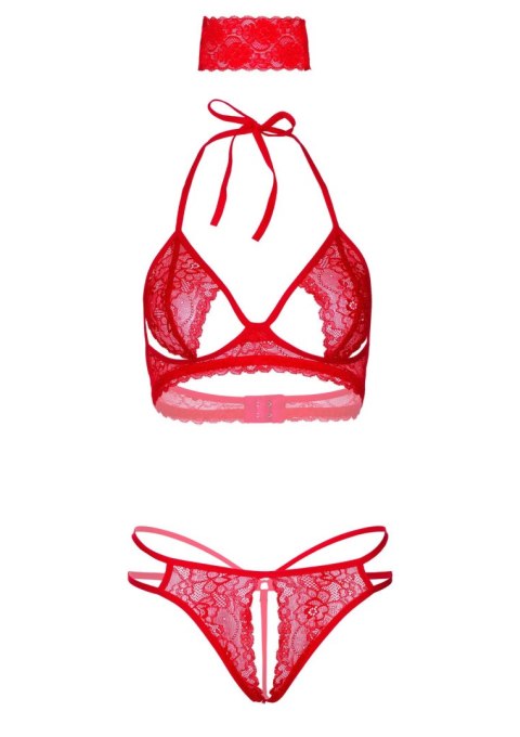 3PC Bra, Panty and Blindfold Red SCALA 3PC Bra, Panty and Blindfold Red SCALA