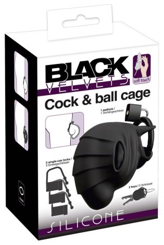 Black velvets Cock & Ball cage ORION