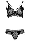 Bra and Crotchless Panty Black SCALA Bra and Crotchless Panty Black SCALA