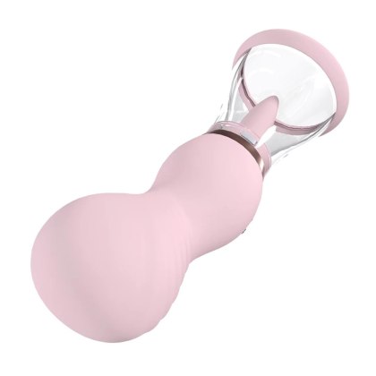 Shots Sensual - pompka na piersi i srom z funkcją lizania, różowa