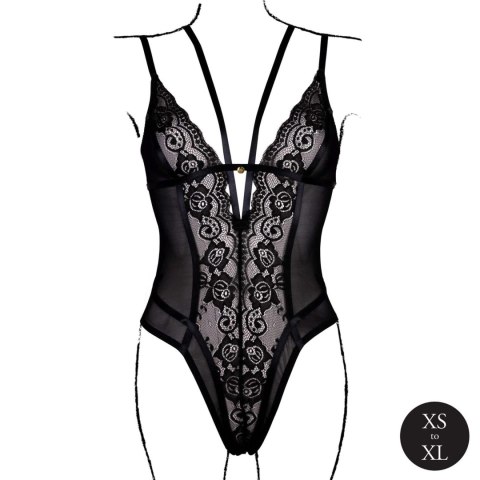 Wireless Lace Bodysuit with Adjustable Sliders - One Size - Black SHOTS Wireless Lace Bodysuit with Adjustable Sliders - One Size - Black SHOTS