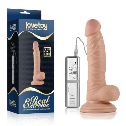 7.5"" Real Extreme Vibrating Dildo Flesh LoveToy