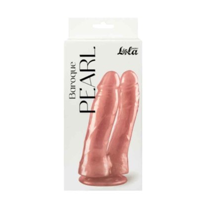 Lola Games Baroque Pearl - podwójne perłowe dildo, różowe