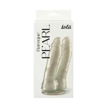 Lola Games Baroque Pearl - podwójne perłowe dildo, białe