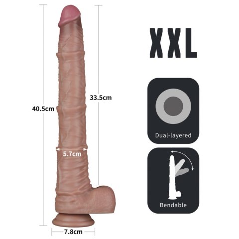 16'' Dual Layered Bendable Silicone Cock XXL(Flesh) LoveToy