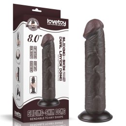 8'' Sliding Skin Dual Layer Dong Black LoveToy - Boys of Toys Sp. z o.o. (dystrybutor)
