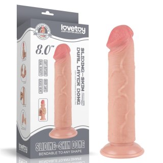 8'' Sliding Skin Dual Layer Dong Flesh LoveToy