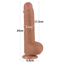 9.5'' Sliding Skin Dual Layer Dong Brown LoveToy - Boys of Toys Sp. z o.o. (dystrybutor)