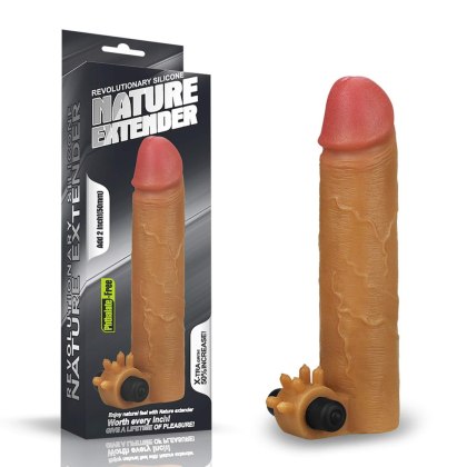 Lovetoy Nature Extender - wibrująca przedłużka +5 cm, ciemna