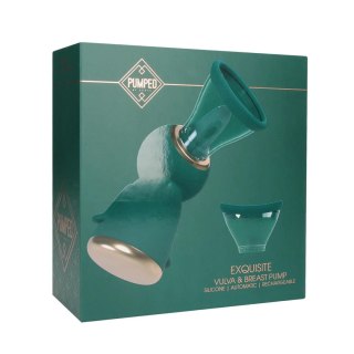 Exquisite - Rechargeable Vulva and Breast Pump - Forest Green SHOTS