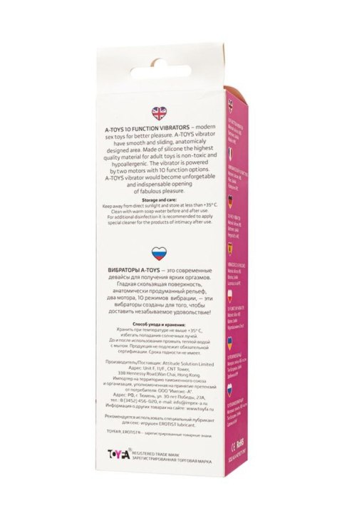 A-TOYS, Vibrator Kari, silicone, 10 speeds TOYFA - Boys of Toys Sp. z o.o. (dystrybutor) A-TOYS, Vibrator Kari, silicone, 10 speeds TOYFA - Boys of Toys Sp. z o.o. (dystrybutor)
