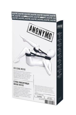 Anonymo fixing sling, PU leather, black, 145 cm TOYFA - Boys of Toys Sp. z o.o. (dystrybutor)