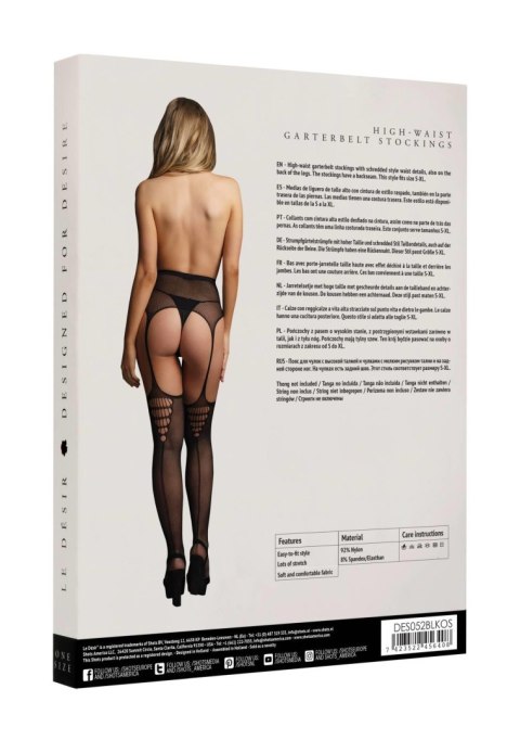 High-Waist Garterbelt Stockings - One Size SHOTS