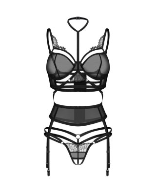 Premisis Black otwarty komplet 3-częściowy L/XL Obsessive - Amocarat Sp. z o.o.