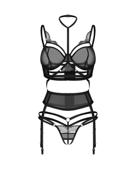 Premisis Black otwarty komplet 3-częściowy L/XL Obsessive - Amocarat Sp. z o.o. Premisis Black otwarty komplet 3-częściowy L/XL Obsessive - Amocarat Sp. z o.o.