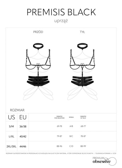 Premisis Black uprząż S/M/L Obsessive - Amocarat Sp. z o.o.