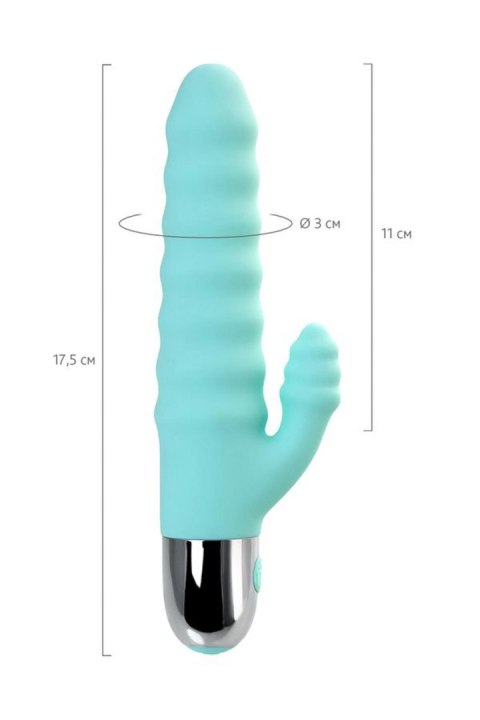 Relief vibrator with clitoral stimulation Flovetta Flax, silicone, mint, 17.5 cm TOYFA - Boys of Toys Sp. z o.o. (dystrybutor) Relief vibrator with clitoral stimulation Flovetta Flax, silicone, mint, 17.5 cm TOYFA - Boys of Toys Sp. z o.o. (dystrybutor)